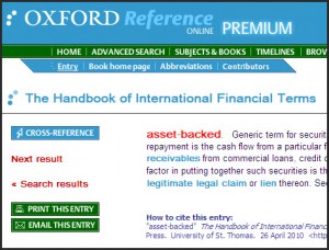 Oxford Handbook of International Financial Terms