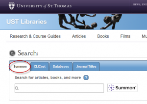 Summon Search on Library Homepage