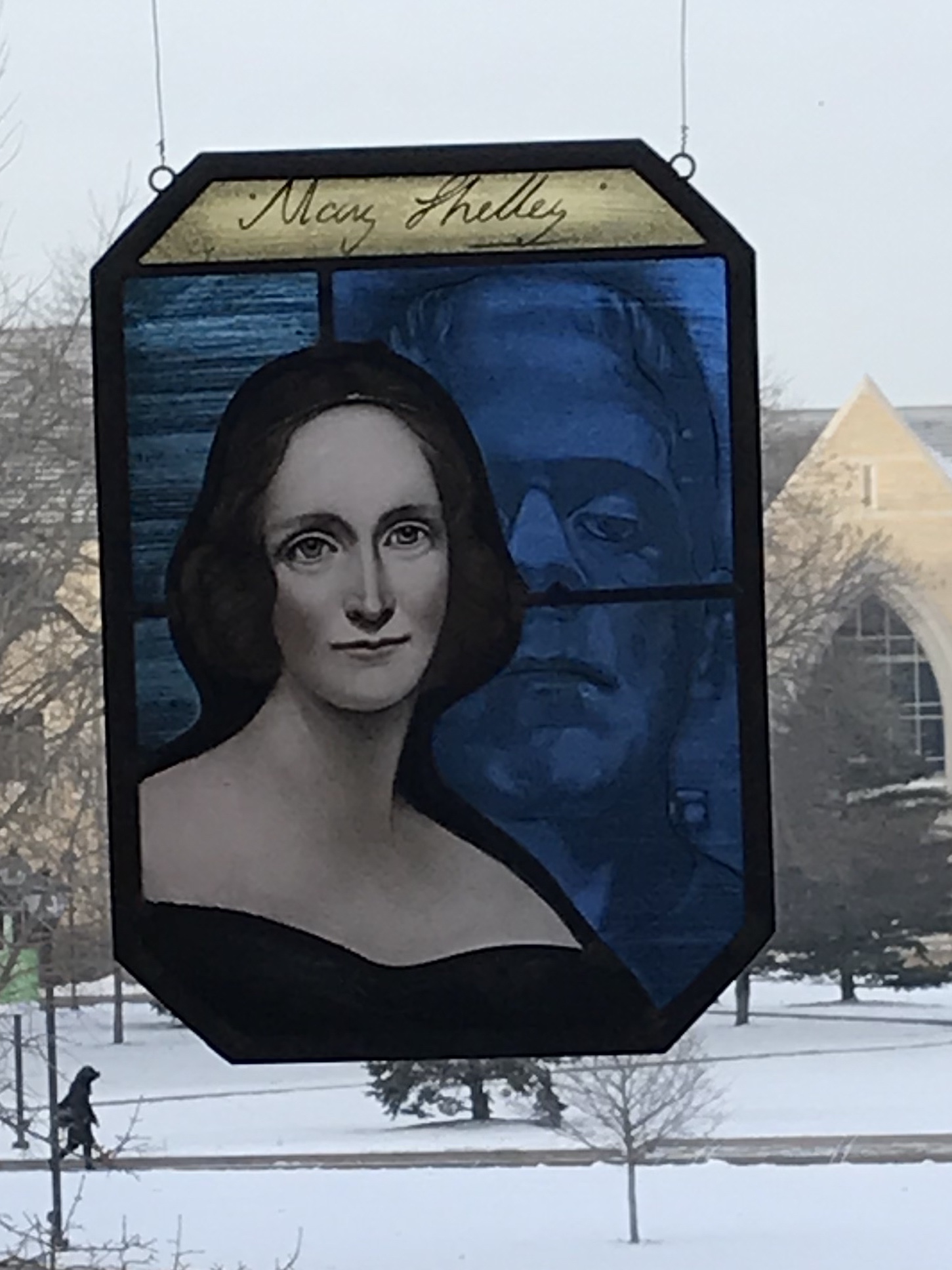 O’Shaughnessy Frey Library adds new stained glass window medallion St