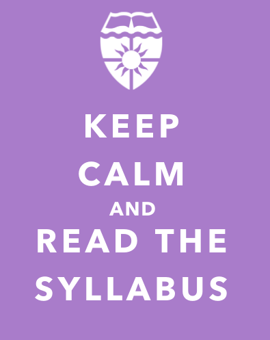 Keep calm and read the syllabus
