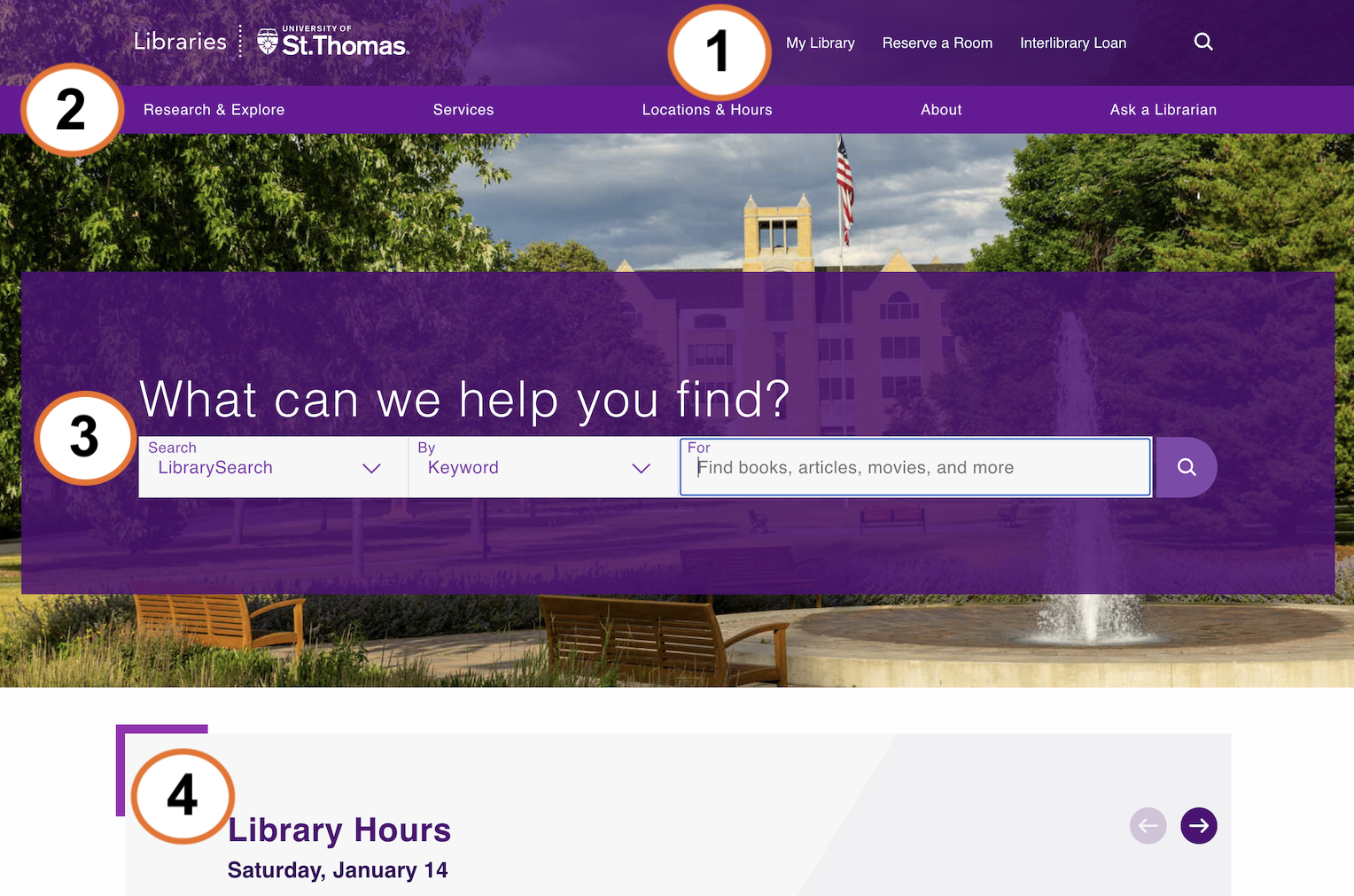 Image of Library Home Page