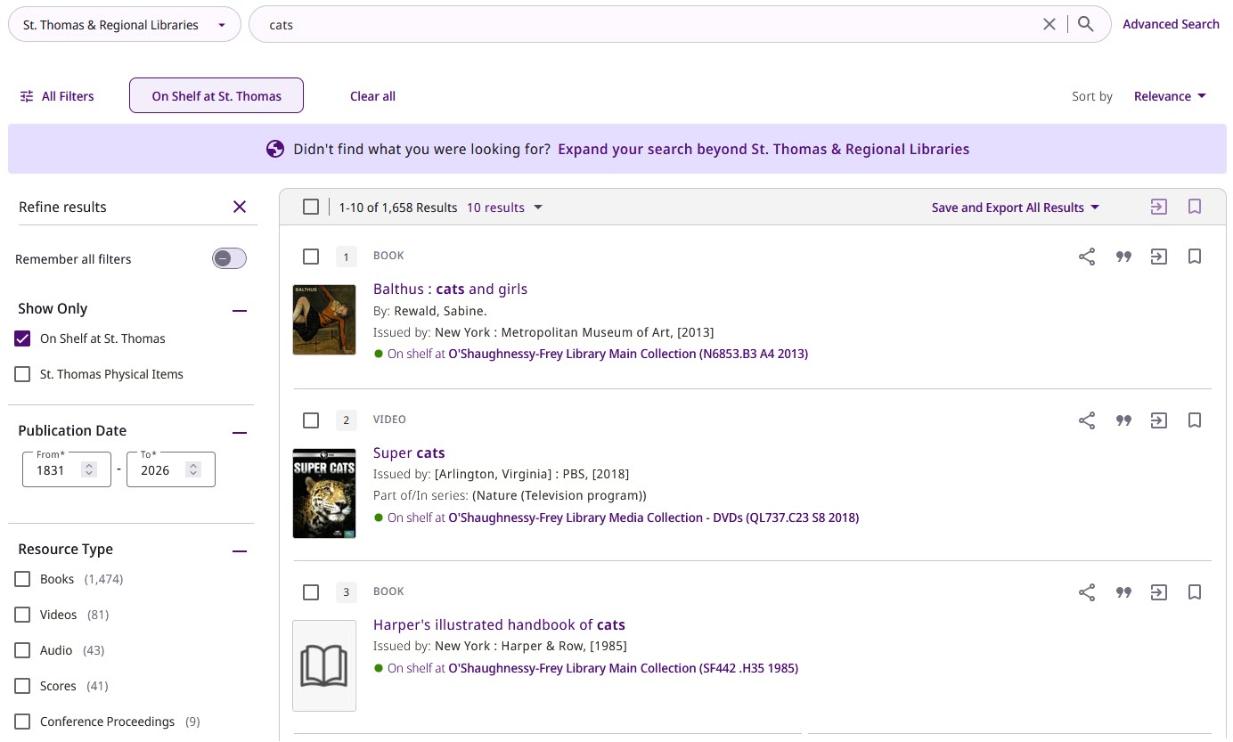 New LibrarySearch search results page example