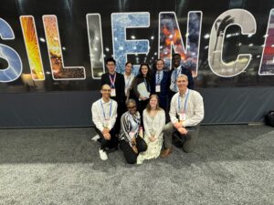 A group of students at Risk World, 2024. Salma is pictured in the middle of the top row. 